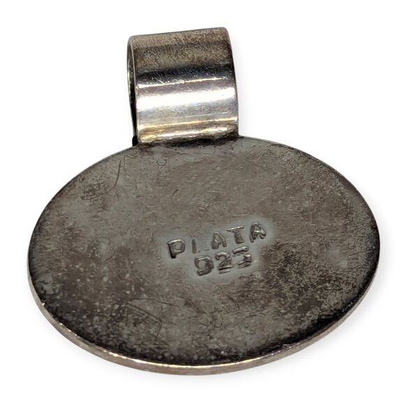 Vintage Elegant Sterling 925 Silver Pendant with Rich Blue Sodalite Stone 1" - Picture 2 of 6